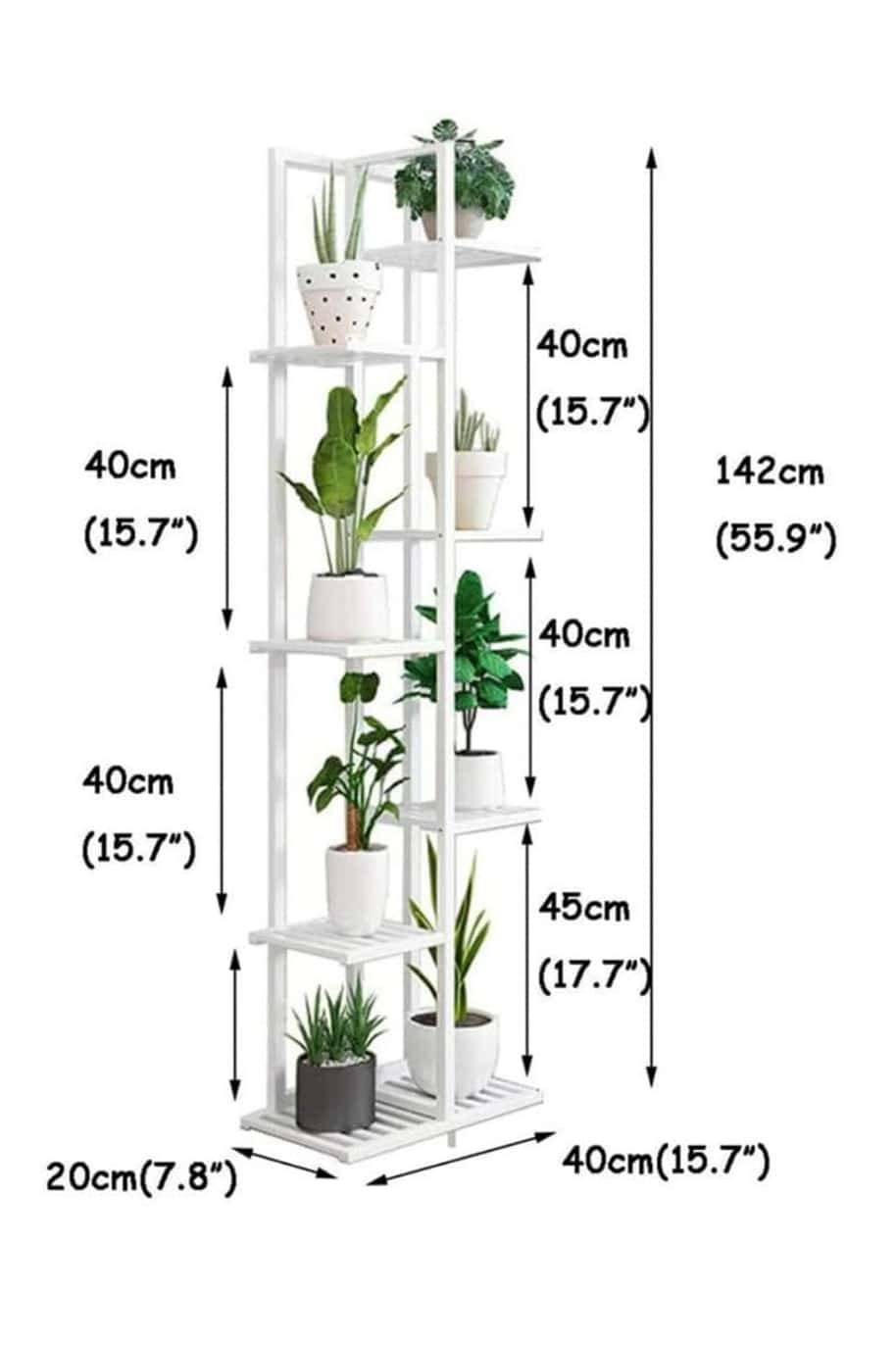 6 Tier Wooden Plant Stand Corner Shelf