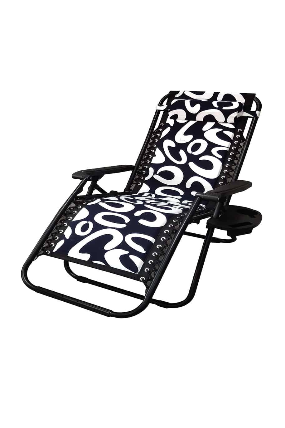 Blue & White Foldable Lounger Chair