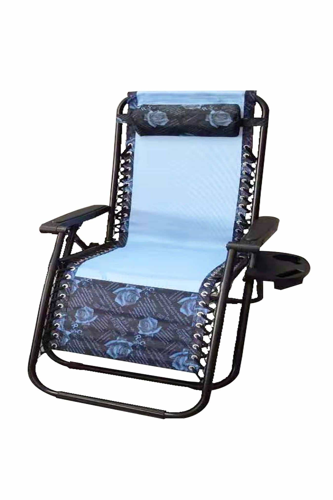 Blue & Rose Foldable Lounger Chair