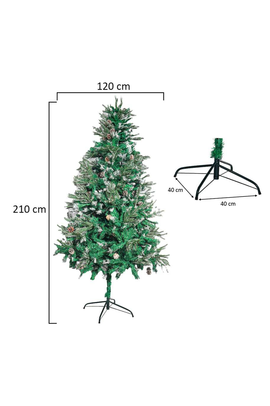 Christmas Tree Artificial 210cm with Frosted Tip