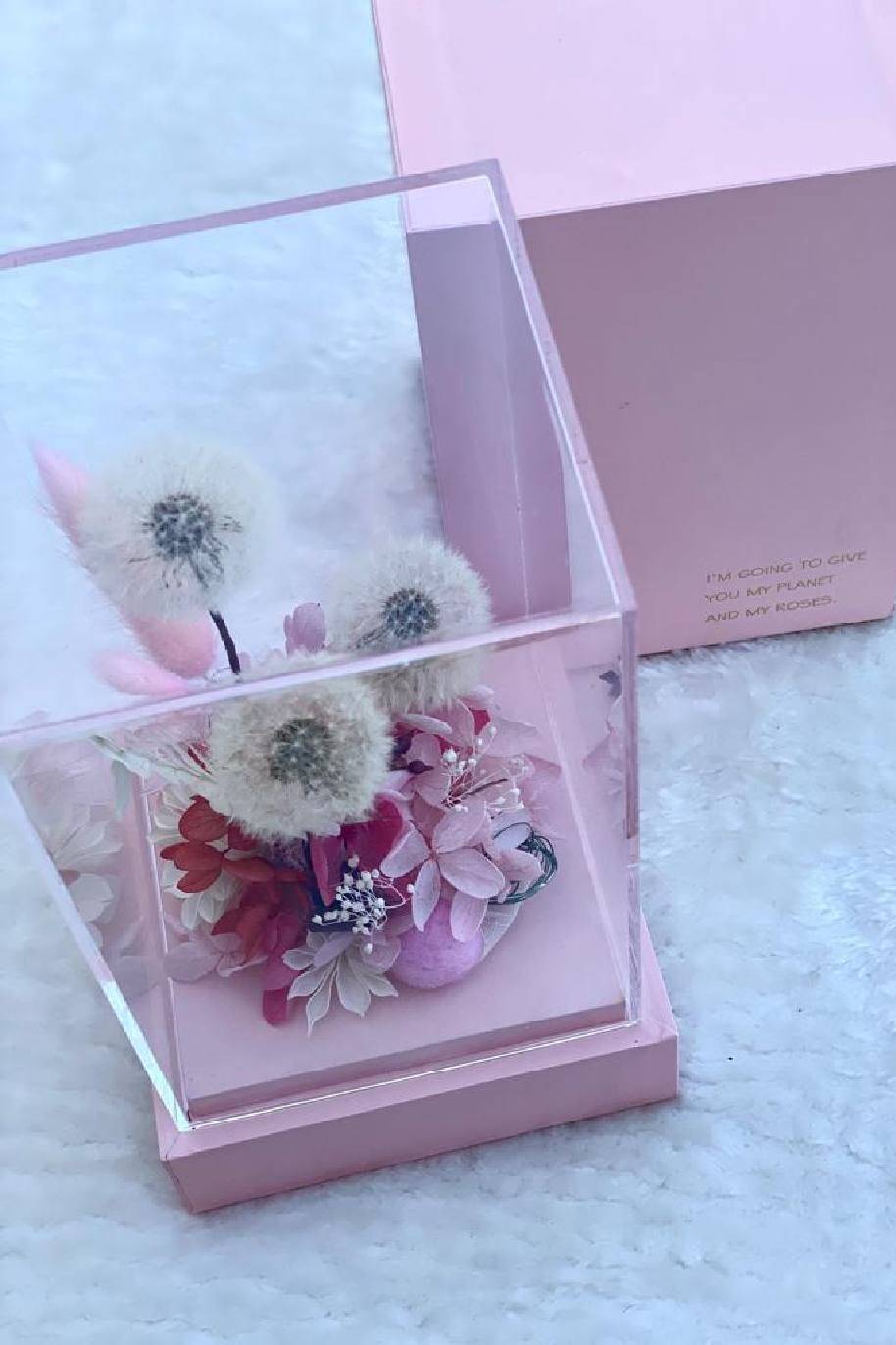 Forever Square White & Pink Mix Flower