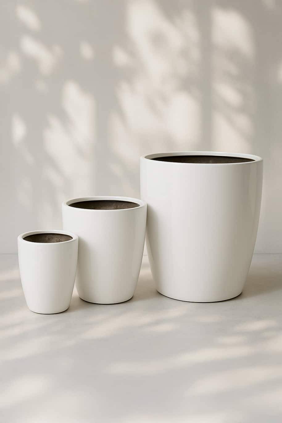 Glaze White Ceramic Pot
