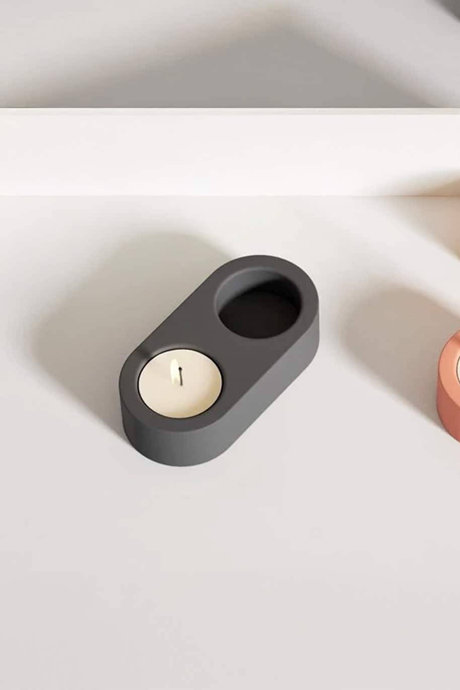 Konkri Twin Candle Holder