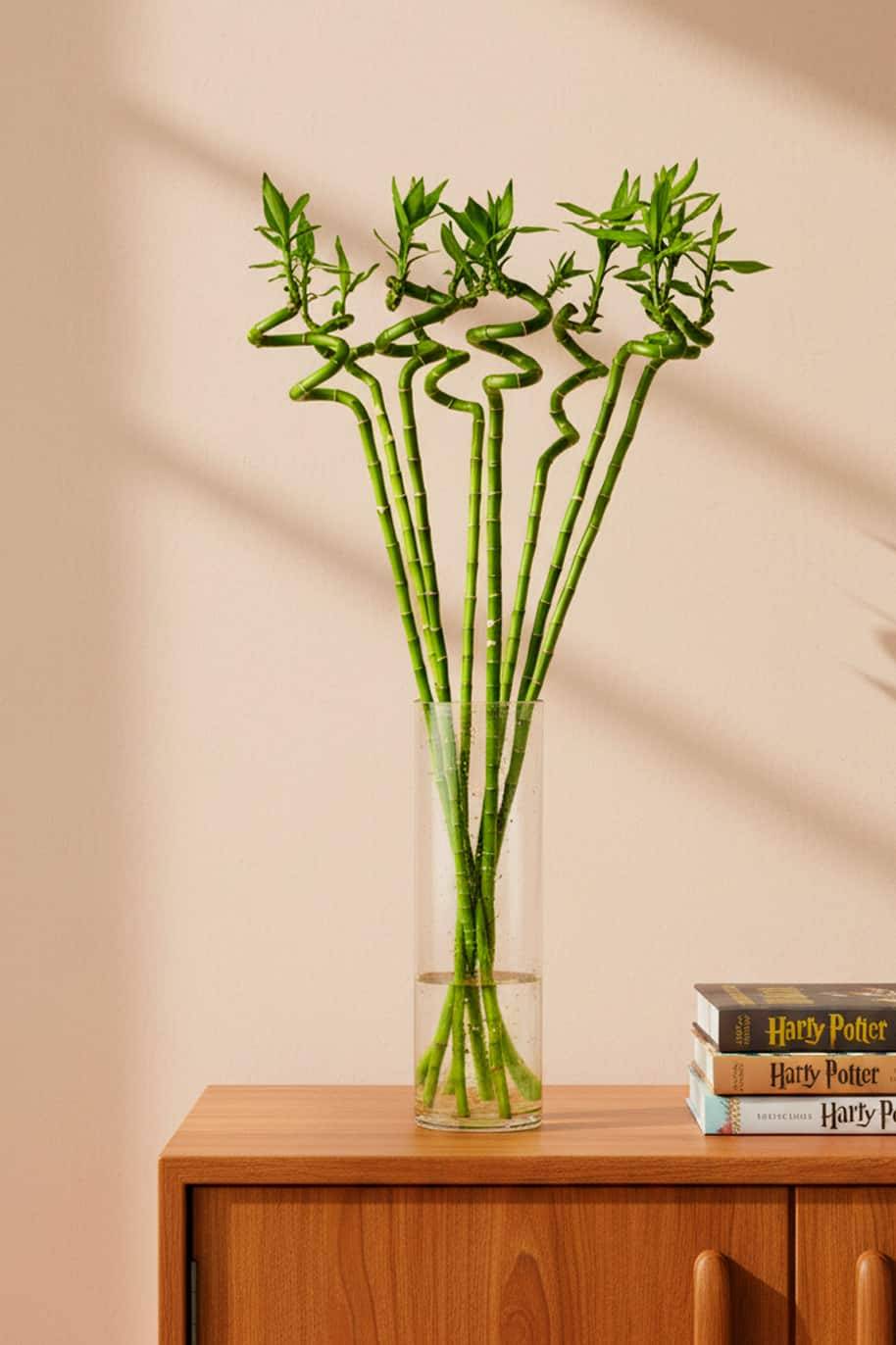 Lucky Bamboo Stick in Glass Vase