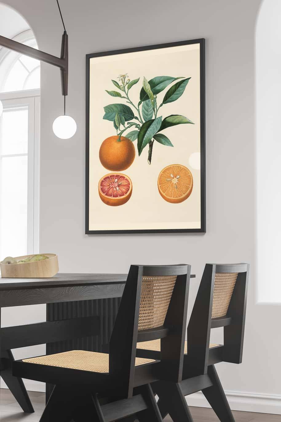 Orange Framed Poster 33x48cm
