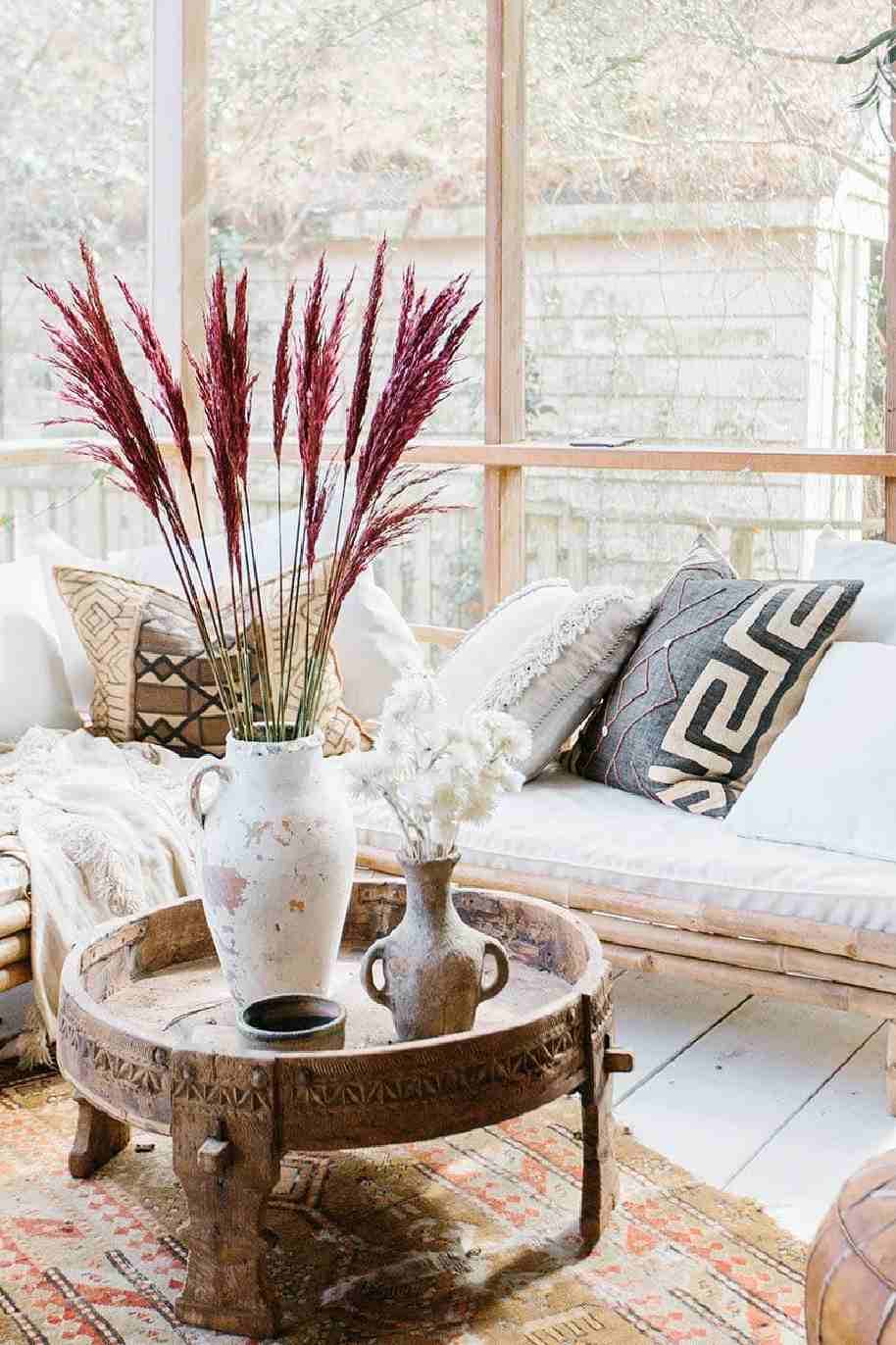 Preserved Pampas Grass Burgundy