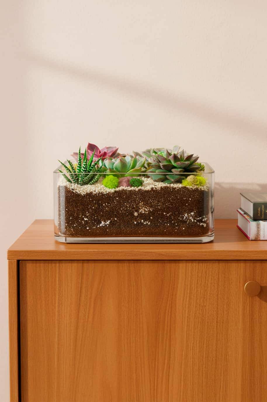 Square Sandy Large Terrarium
