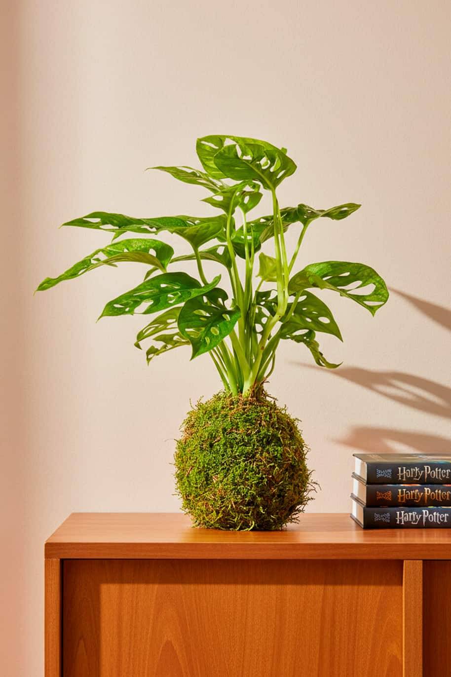 Swiss Cheese Kokedama
