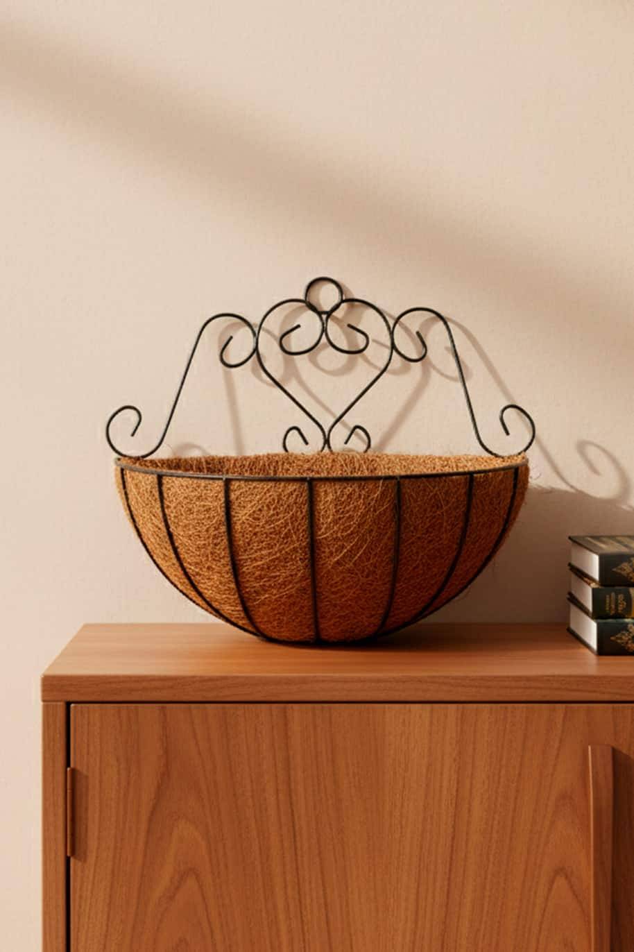 Wall Hanger Metal Coir Pot